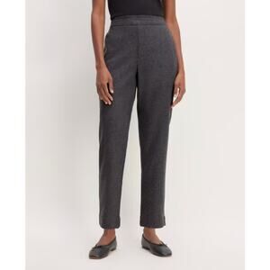 Everlane Womens The Wool Flannel Pull-On Pants Small Grey Heather Charcoal NWT